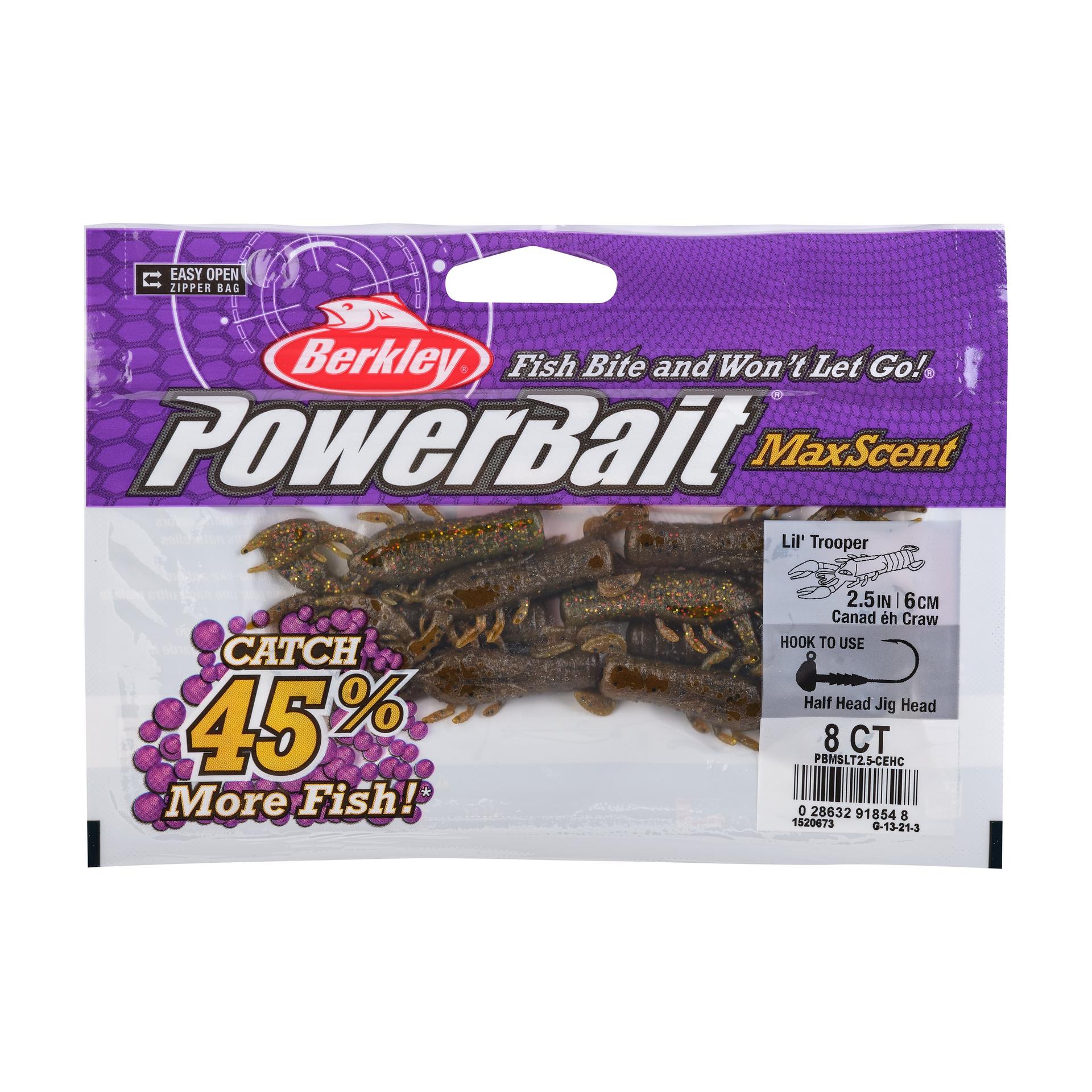 PowerBaitMaxScentLilTrooper CanadehCraw 2.5in PKG | Berkley Fishing