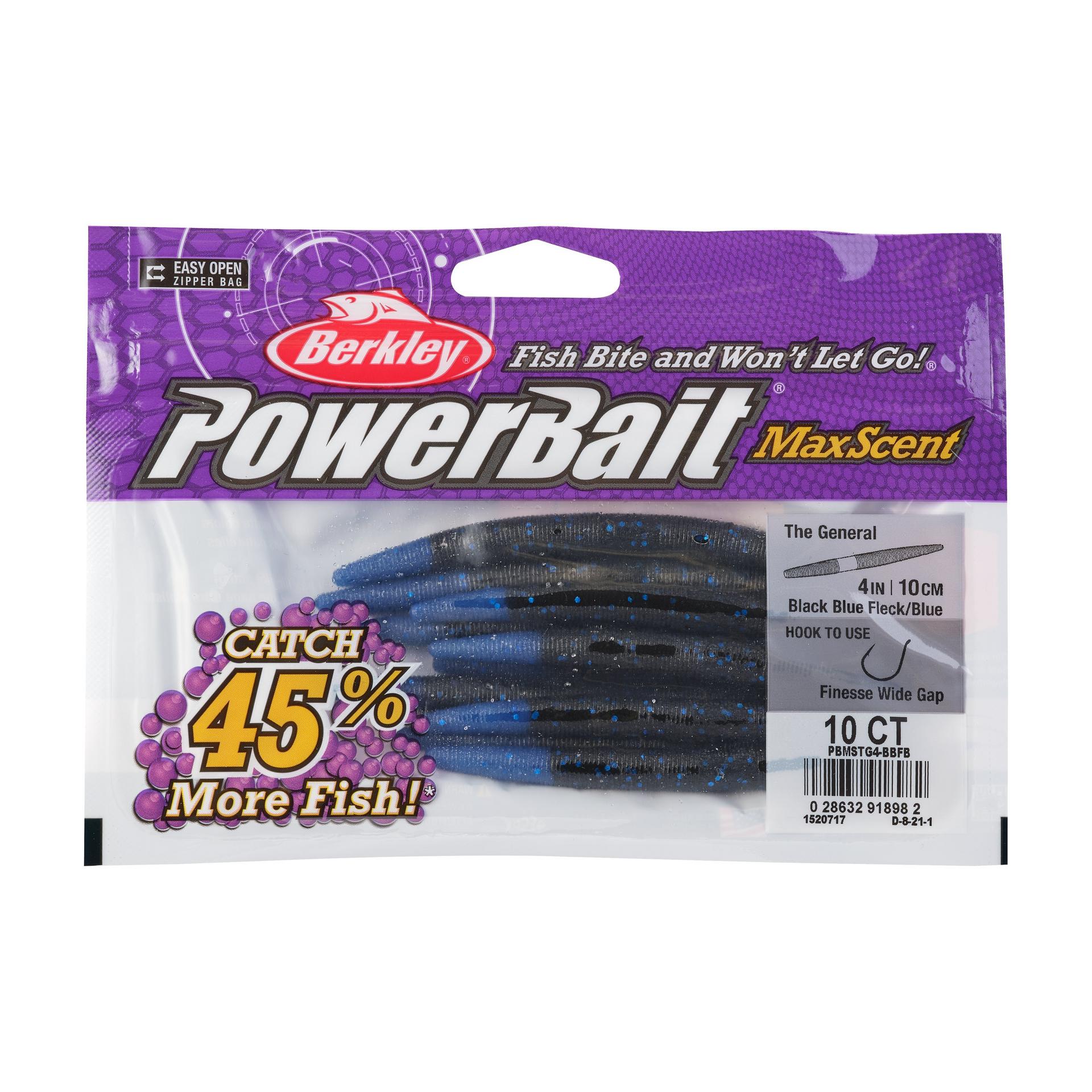 PowerBaitMaxScentTheGeneral BlackBlueFleckBlue 4in PKG | Berkley Fishing