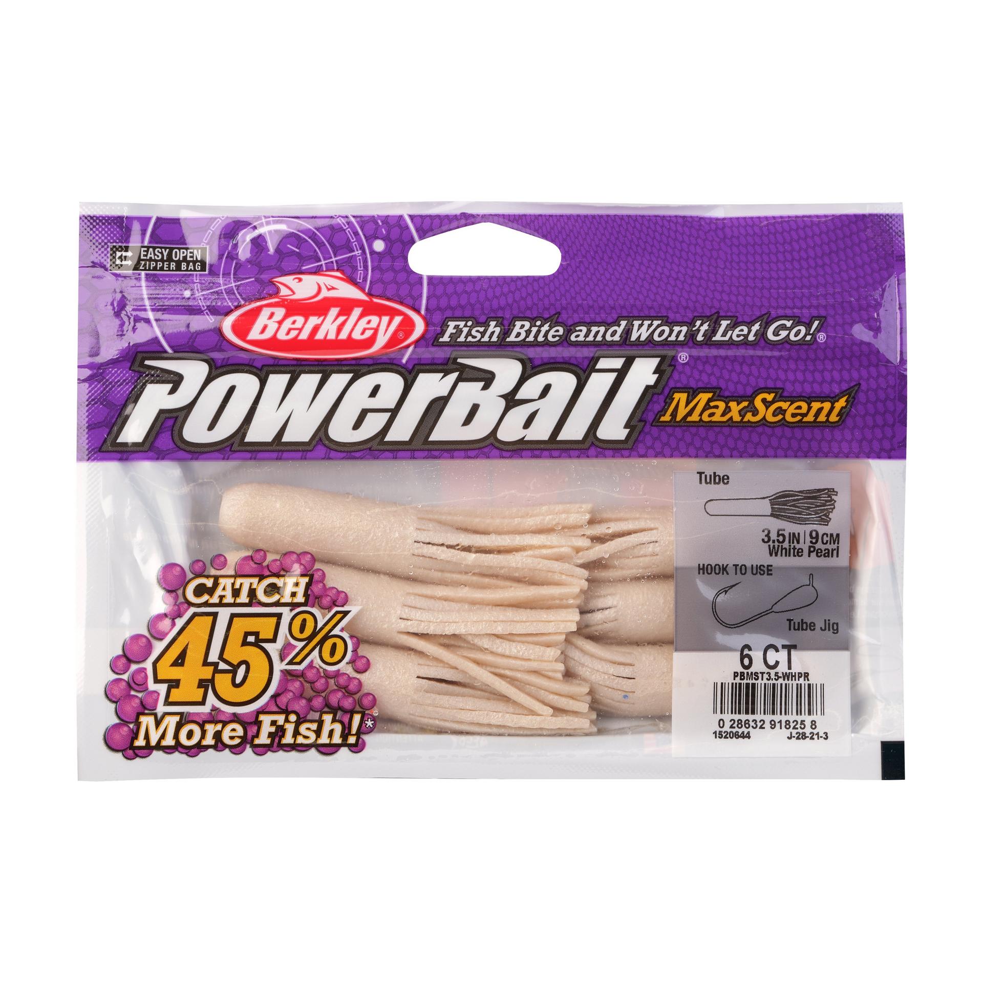 PowerBaitMaxScentTube WhitePearl 3.5in PKG | Berkley Fishing