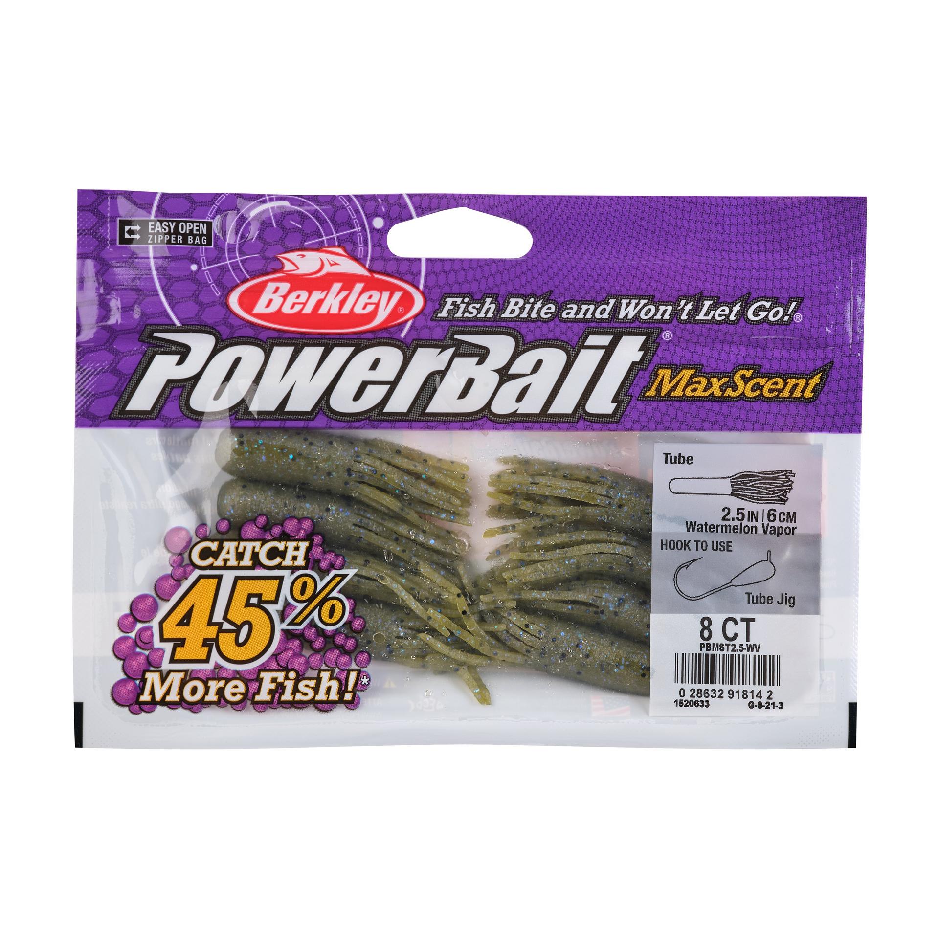 PowerBaitMaxScentTube WtrmlnVapor 2.5in PKG | Berkley Fishing