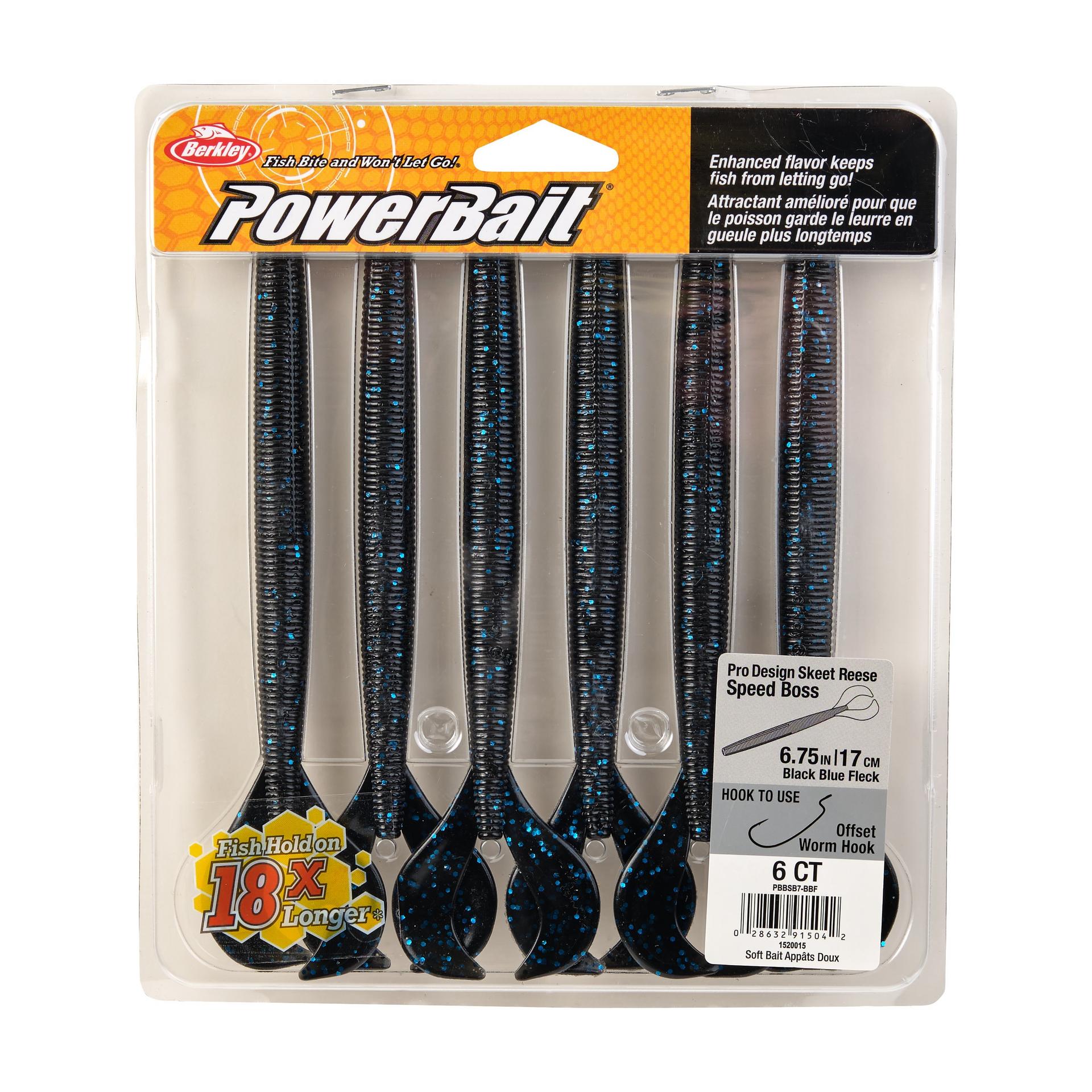 PowerBaitSpeedBoss BlackBlueFleck 7in PKG | Berkley Fishing