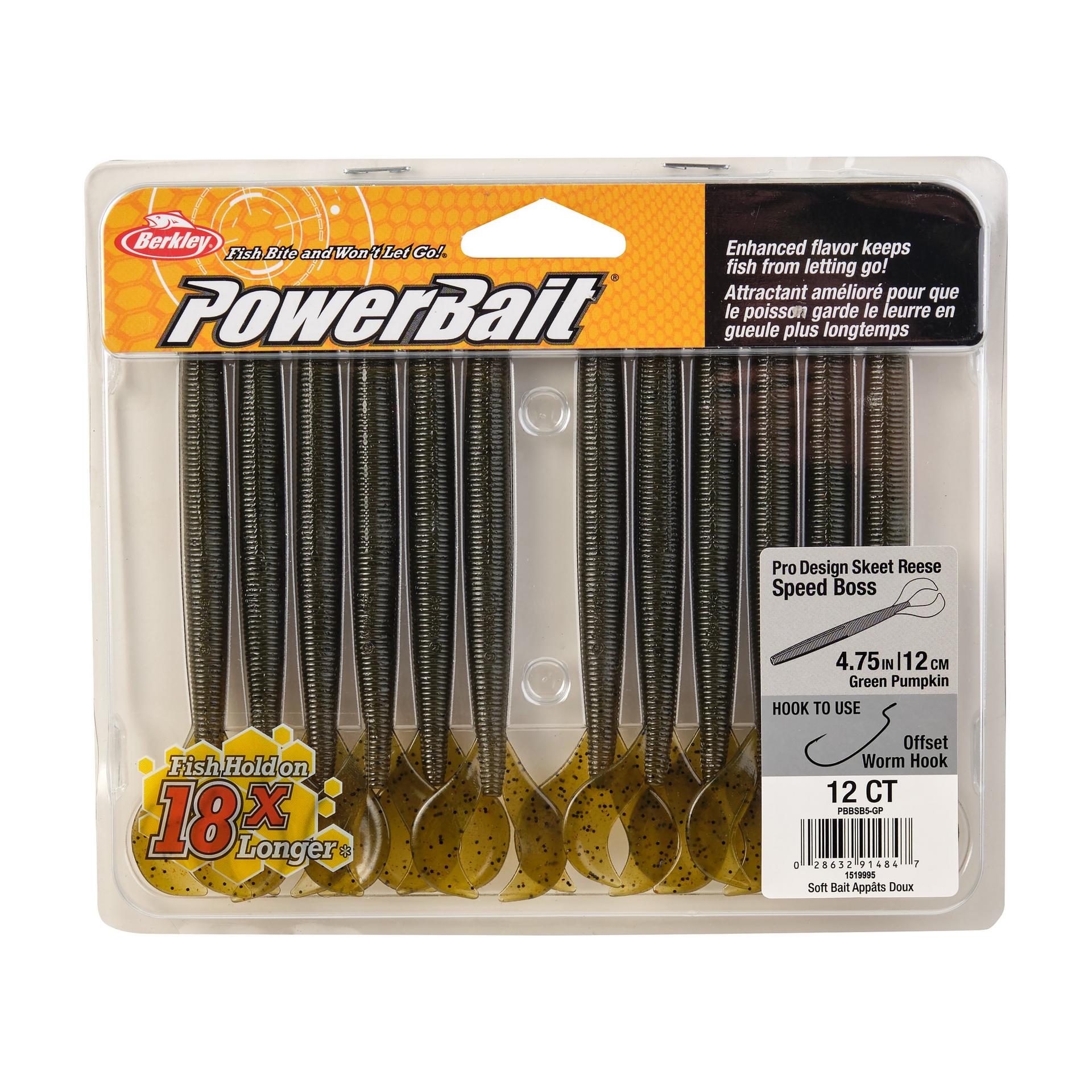 PowerBaitSpeedBoss GreenPumpkin 5in PKG | Berkley Fishing