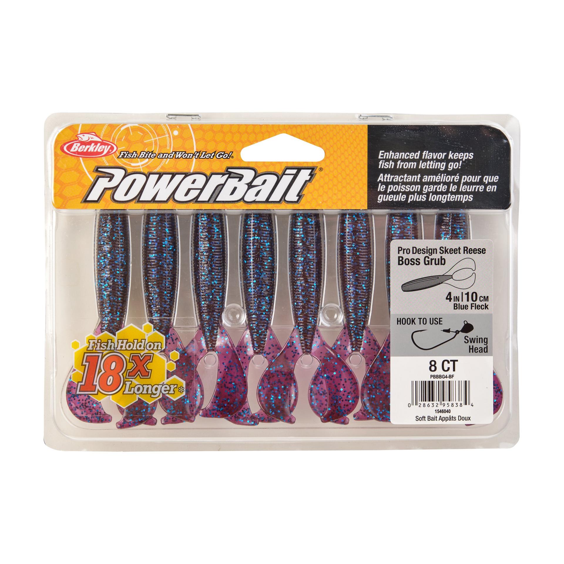 PowerBaitTheBossGrub BlueFleck 4in PKG | Berkley Fishing