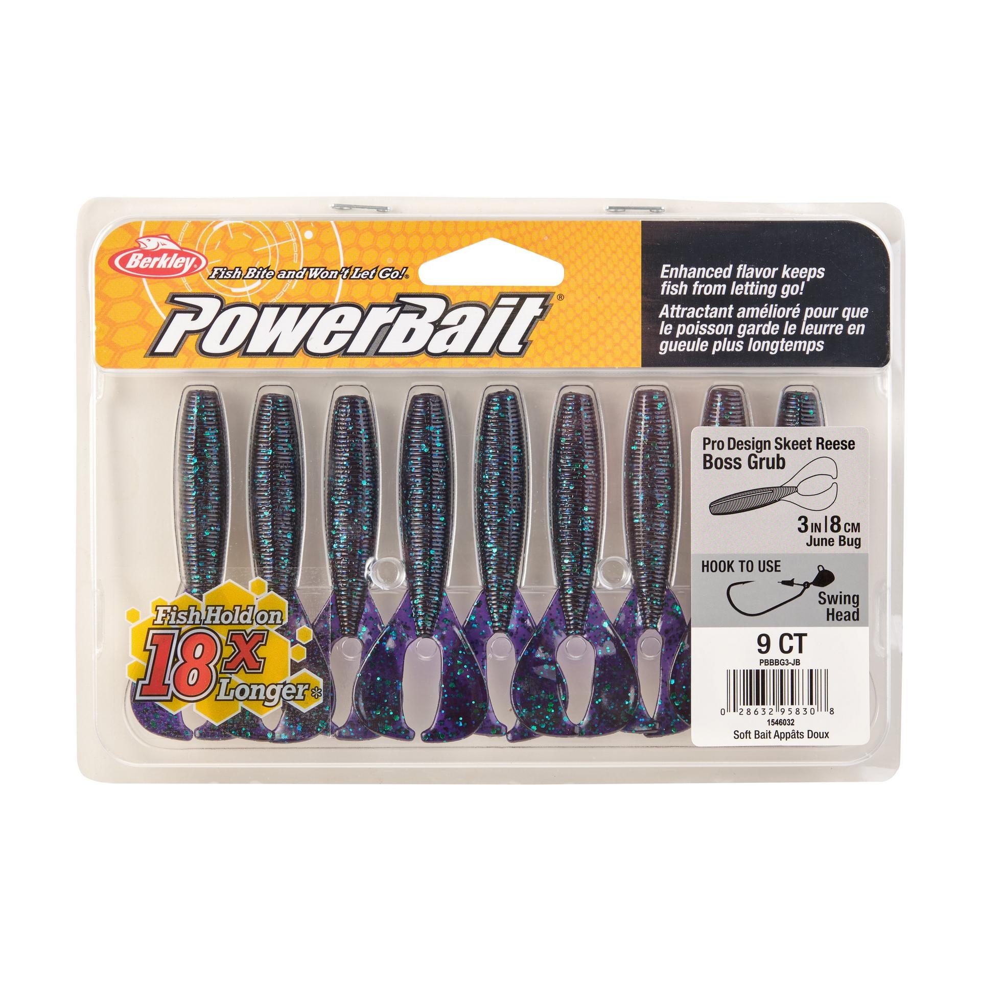 PowerBaitTheBossGrub JuneBug 3in PKG | Berkley Fishing