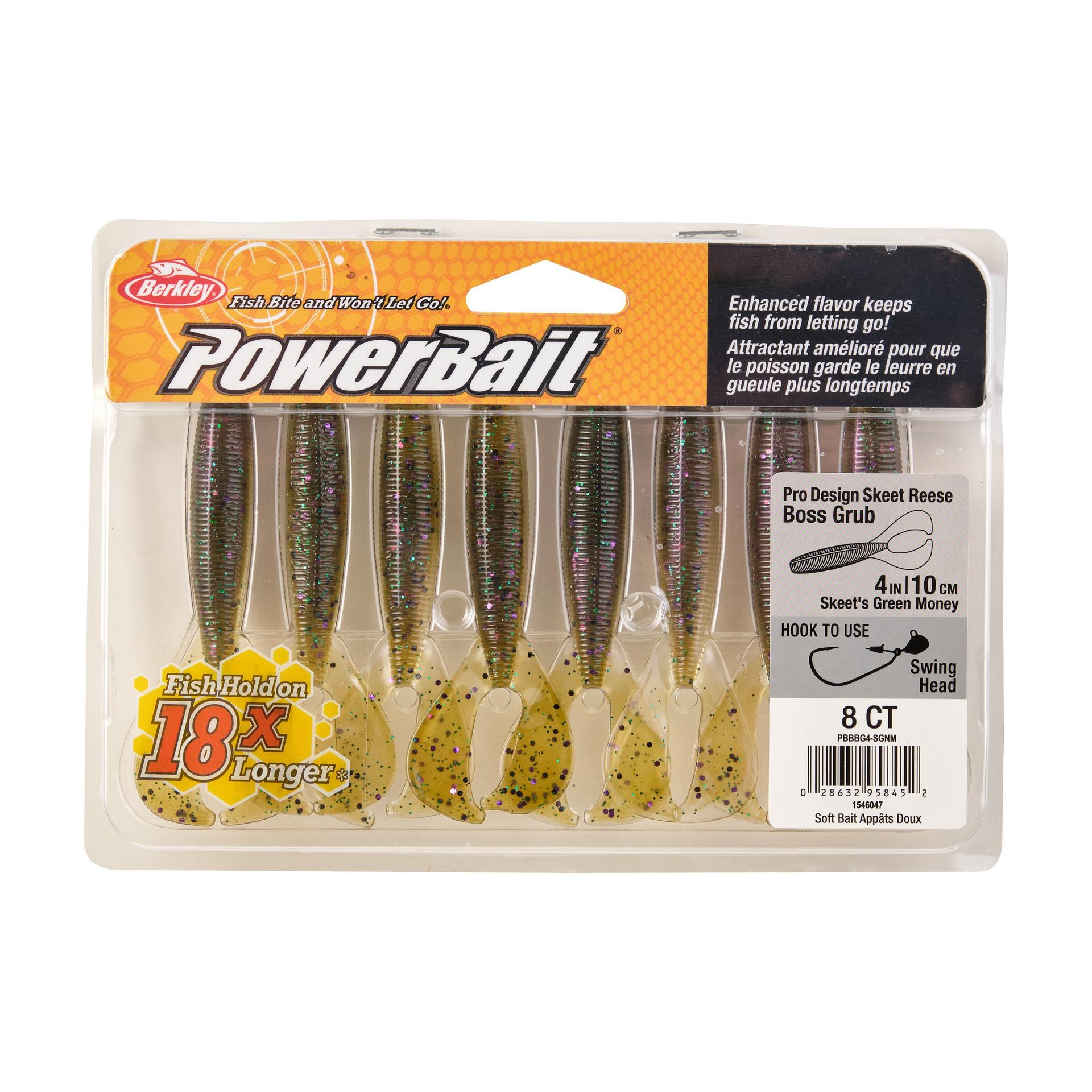 PowerBaitTheBossGrub SkeetsGreenMoney 4in PKG | Berkley Fishing