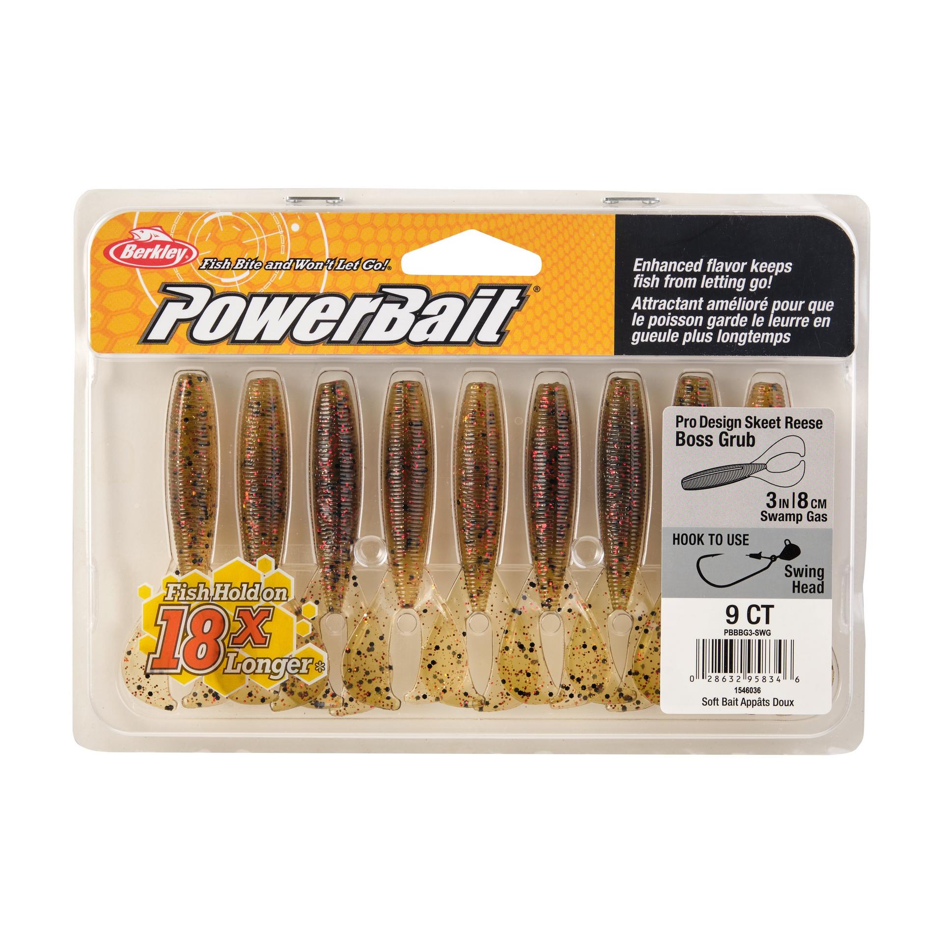 PowerBaitTheBossGrub SwampGas 3in PKG | Berkley Fishing