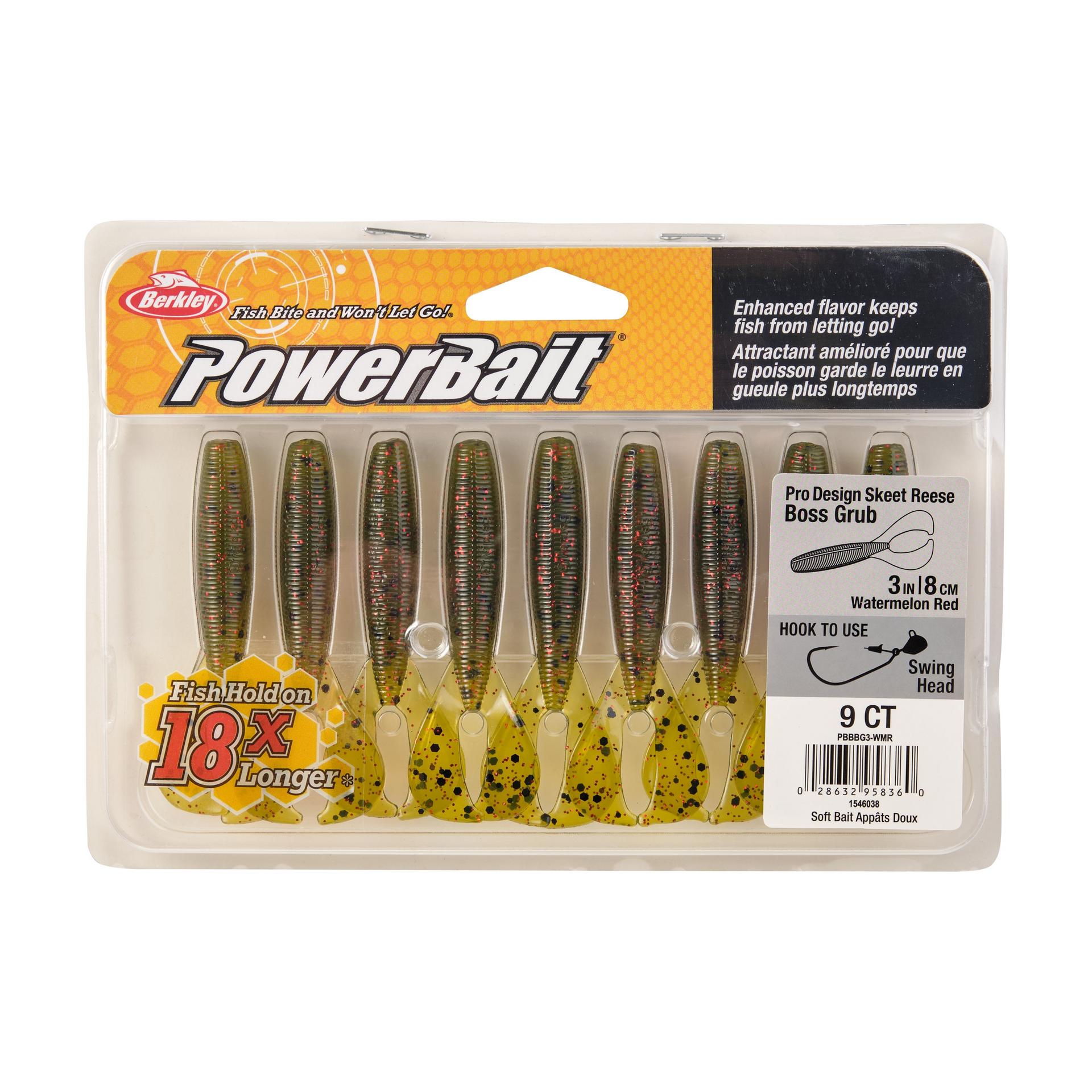 PowerBaitTheBossGrub WtrmlnRed 3in PKG | Berkley Fishing