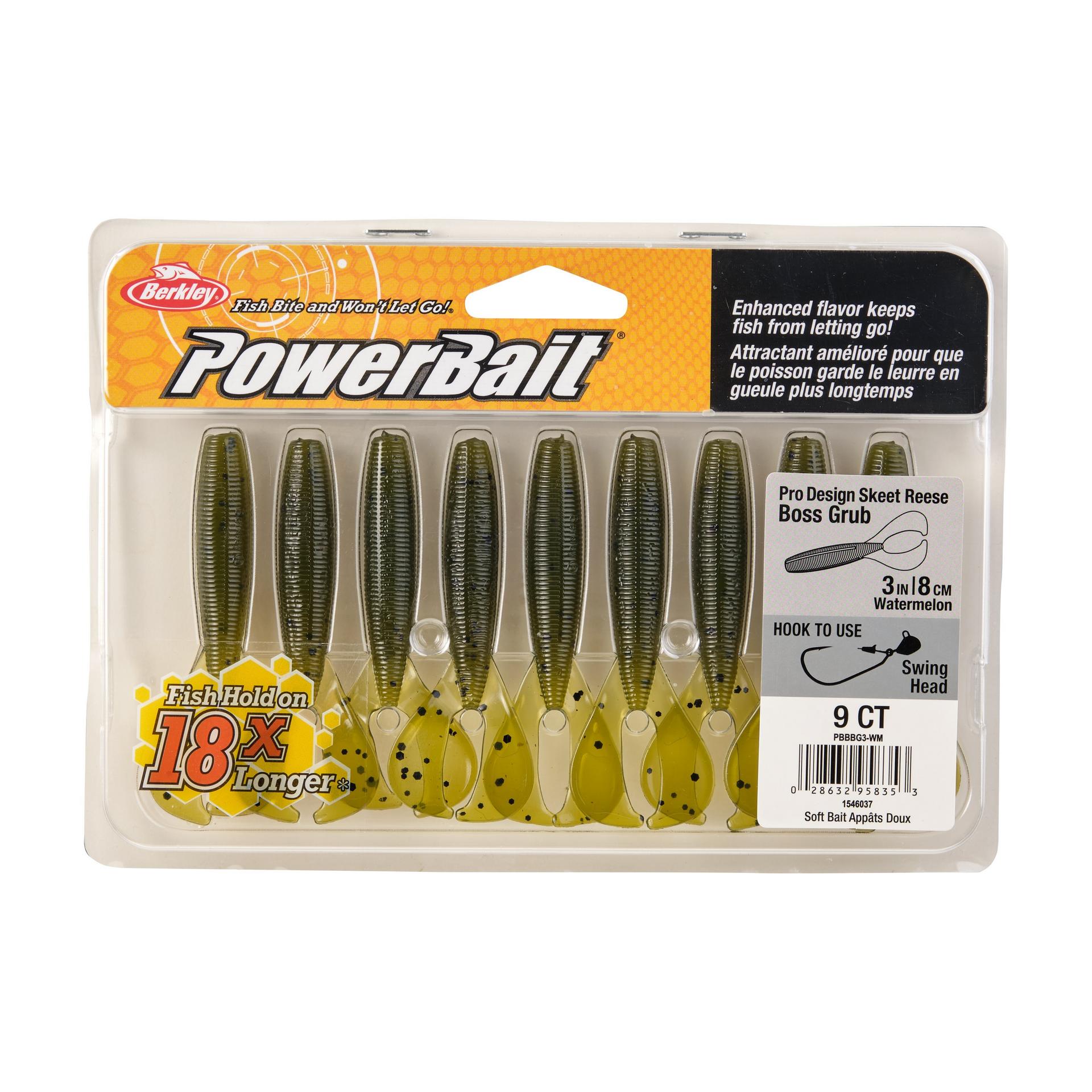 PowerBaitTheBossGrub Wtrmln 3in PKG | Berkley Fishing