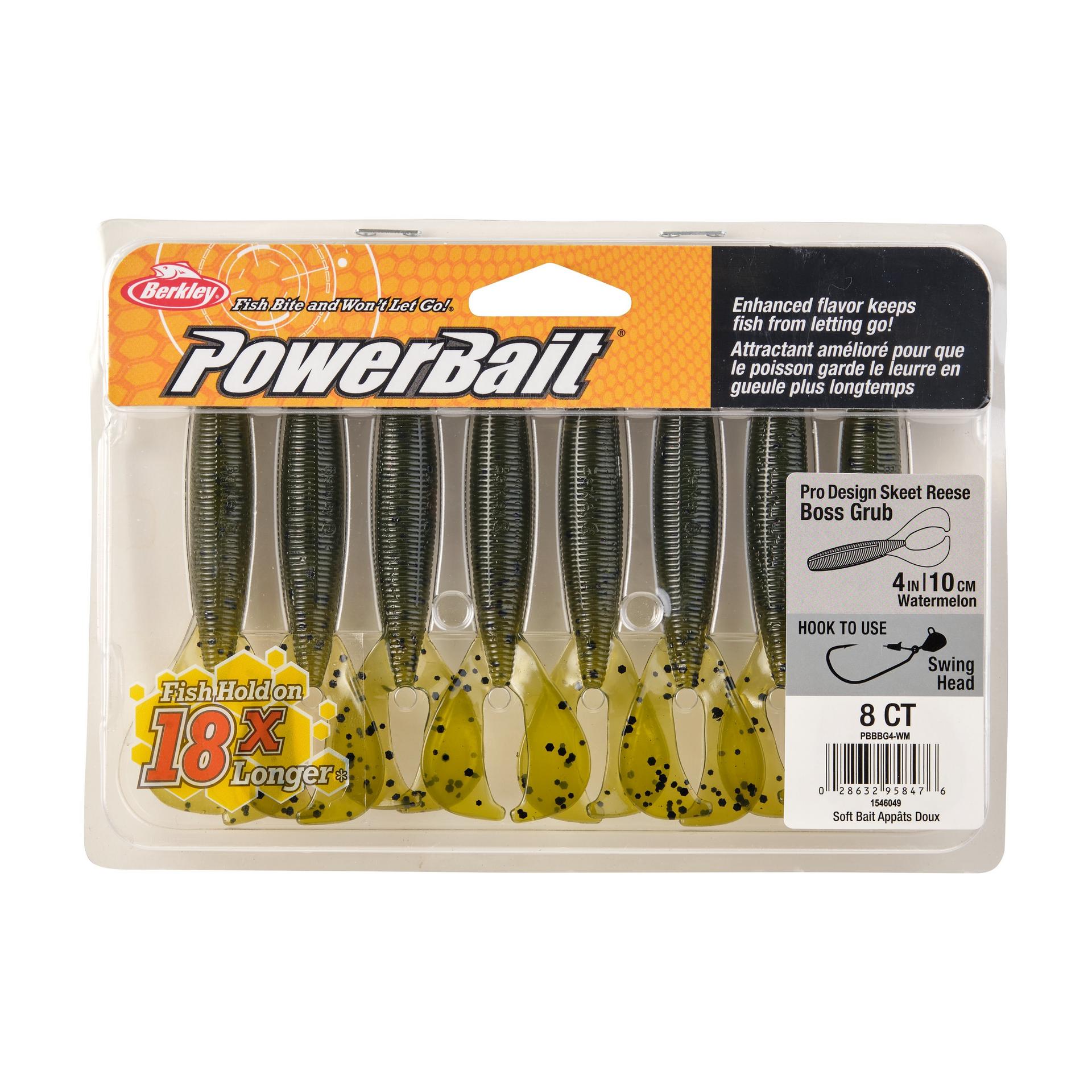 PowerBaitTheBossGrub Wtrmln 4in PKG | Berkley Fishing