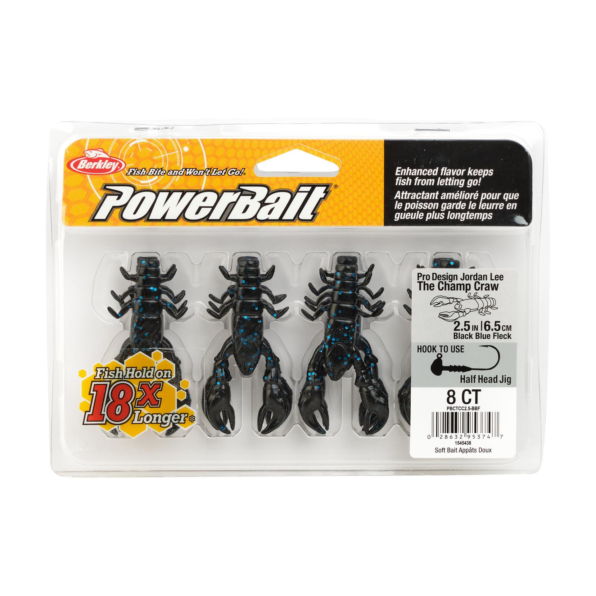 PowerBaitTheChampCraw BlackBlueFleck 2.5in PKG | Berkley Fishing