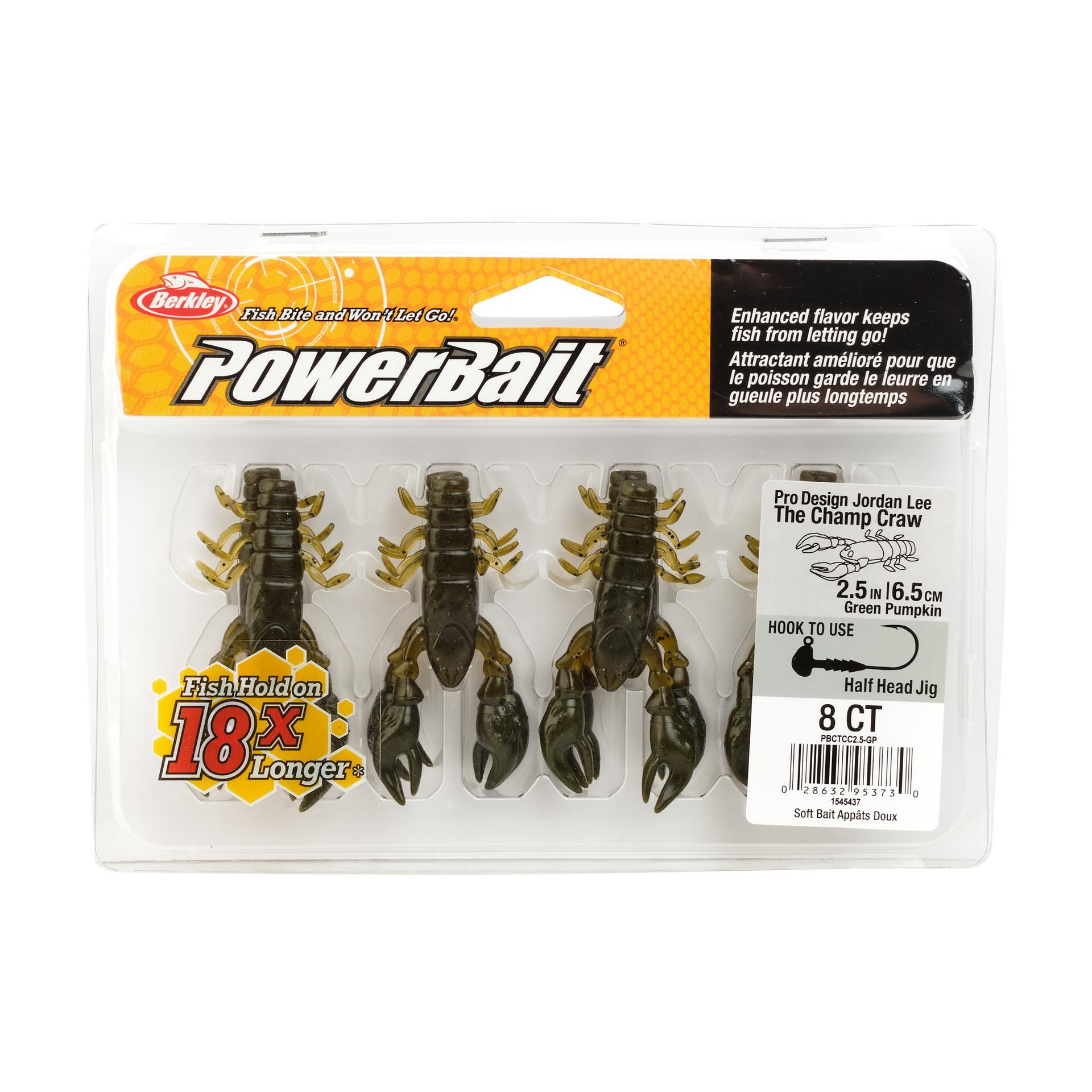 PowerBaitTheChampCraw GreenPumpkin 2.5in PKG | Berkley Fishing