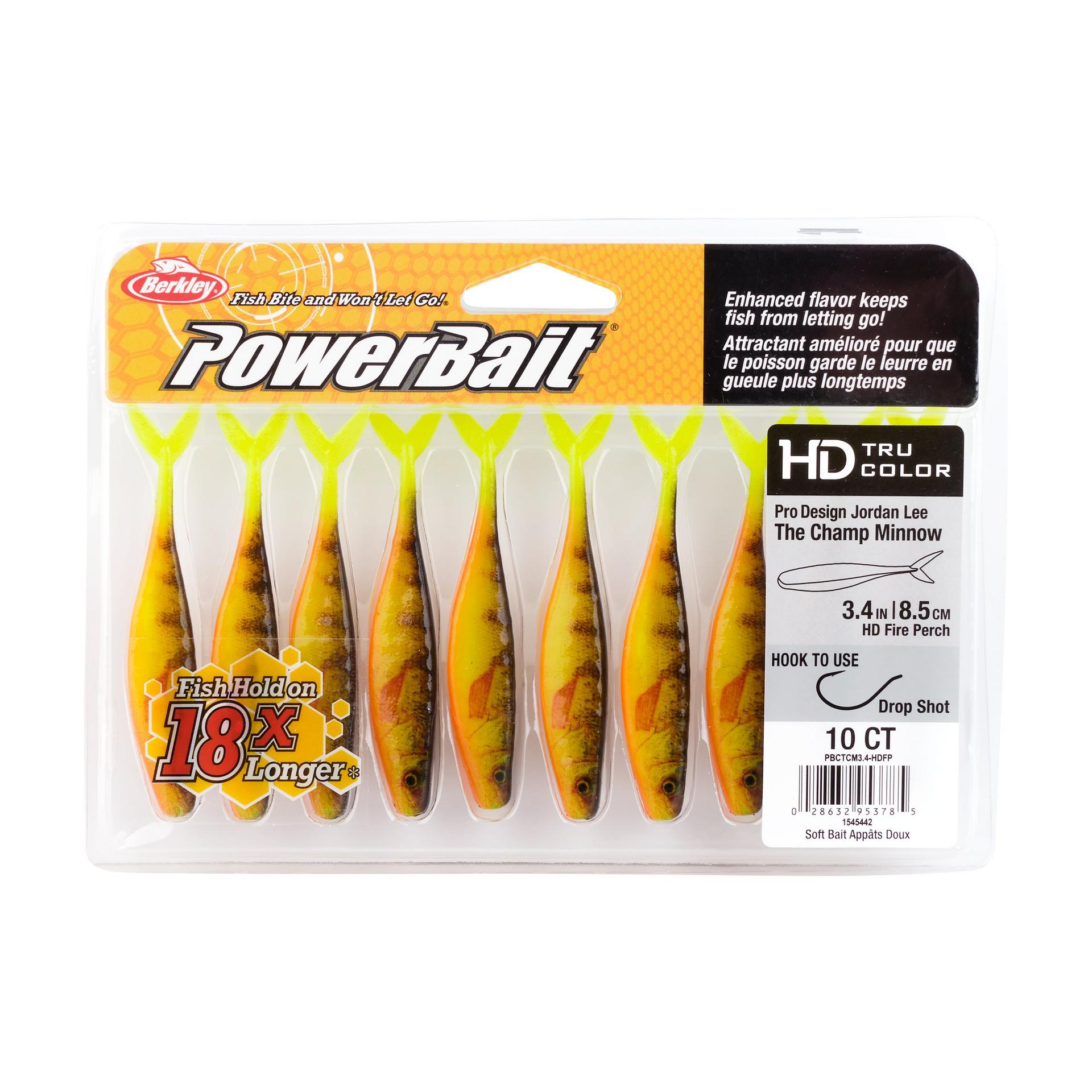 PowerBaitTheChampMinnow HDFirePerch 3.4in PKG | Berkley Fishing