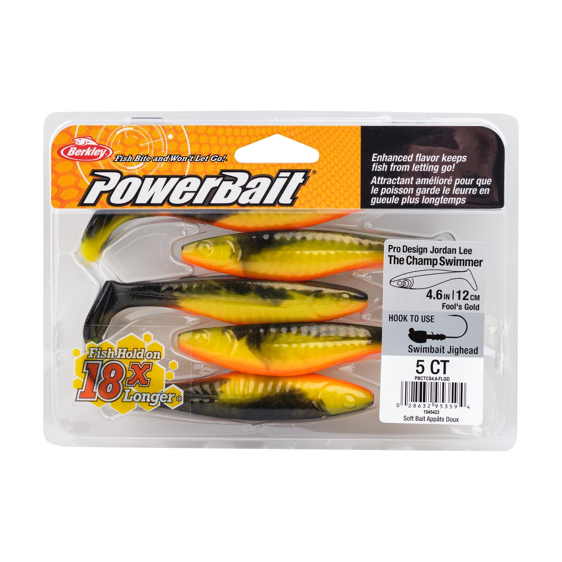 PowerBaitTheChampSwimmer FoolsGold 4.6in PKG | Berkley Fishing