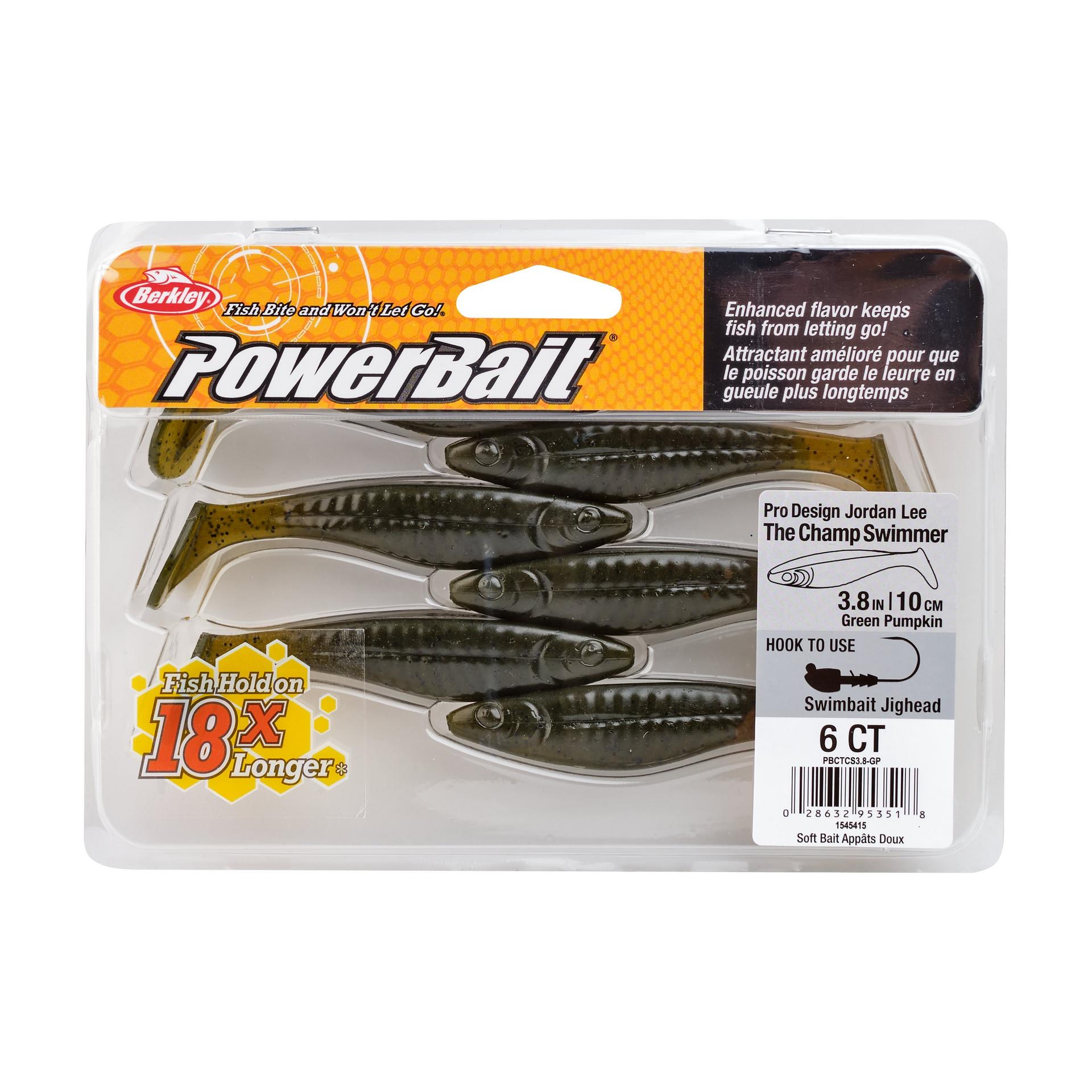 PowerBaitTheChampSwimmer GreenPumpkin 3.8in PKG | Berkley Fishing