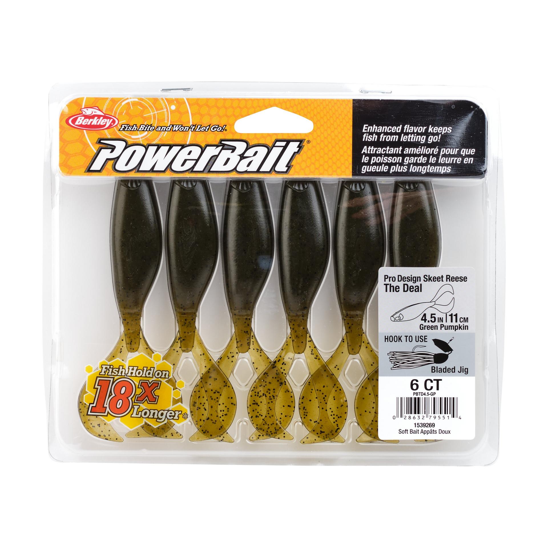 PowerBaitTheDeal GreenPumpkin 4.5in PKG | Berkley Fishing