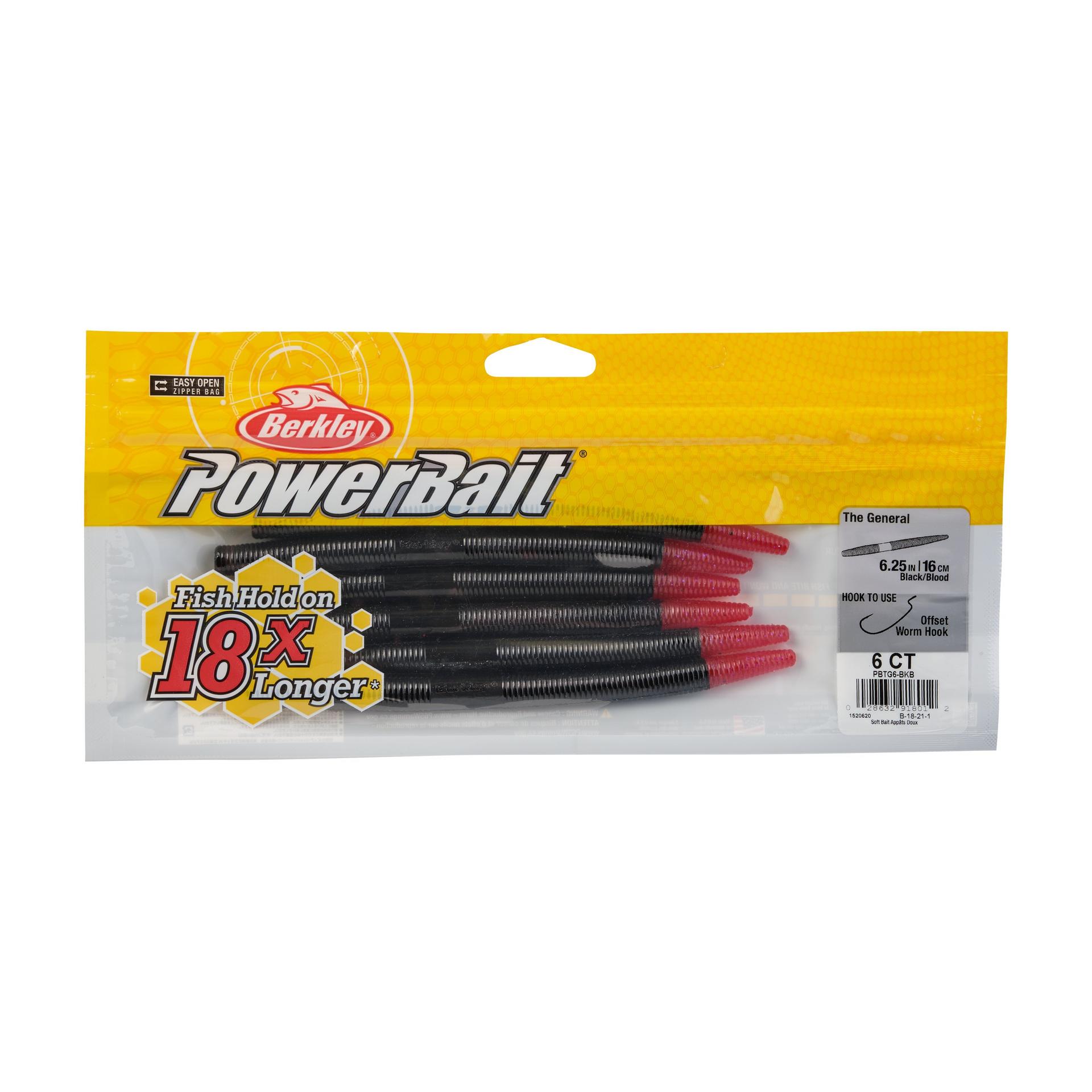 PowerBaitTheGeneral BlackBlood 6in PKG | Berkley Fishing