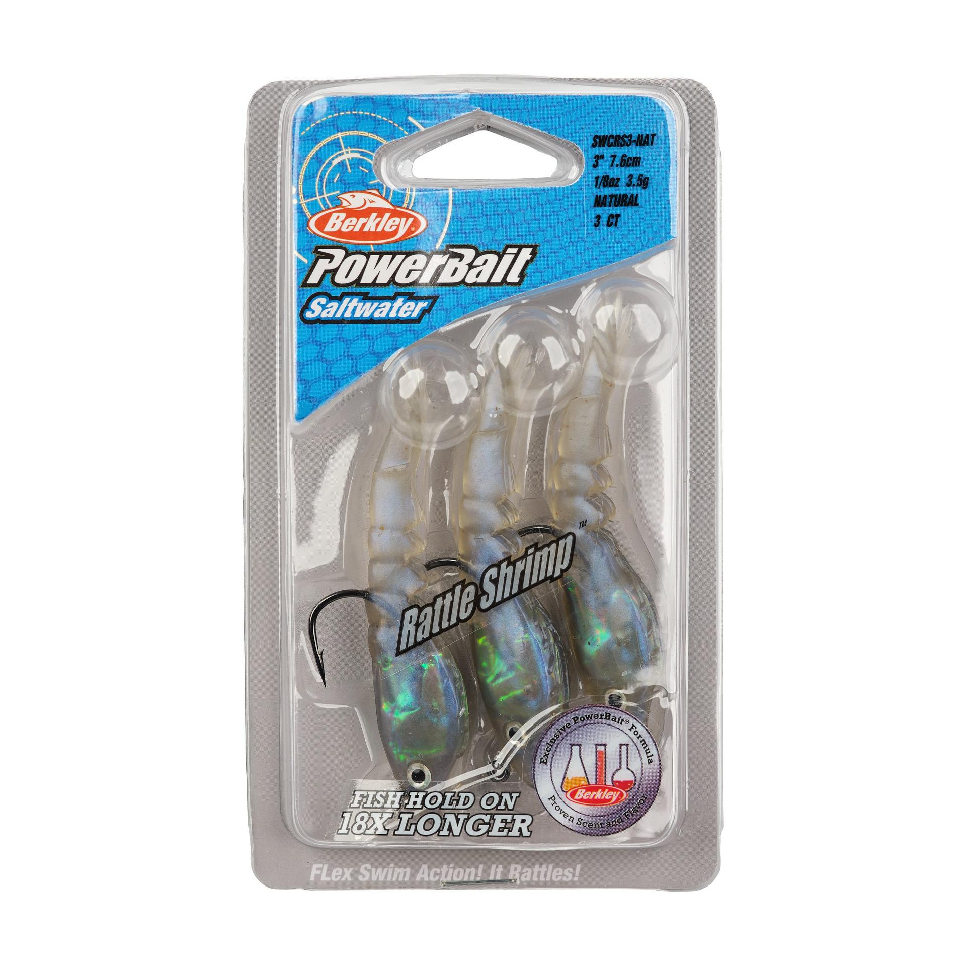 SWCRS3-NAT SW RATTLE SHRIMP 3IN NATURAL PKG | Berkley Fishing